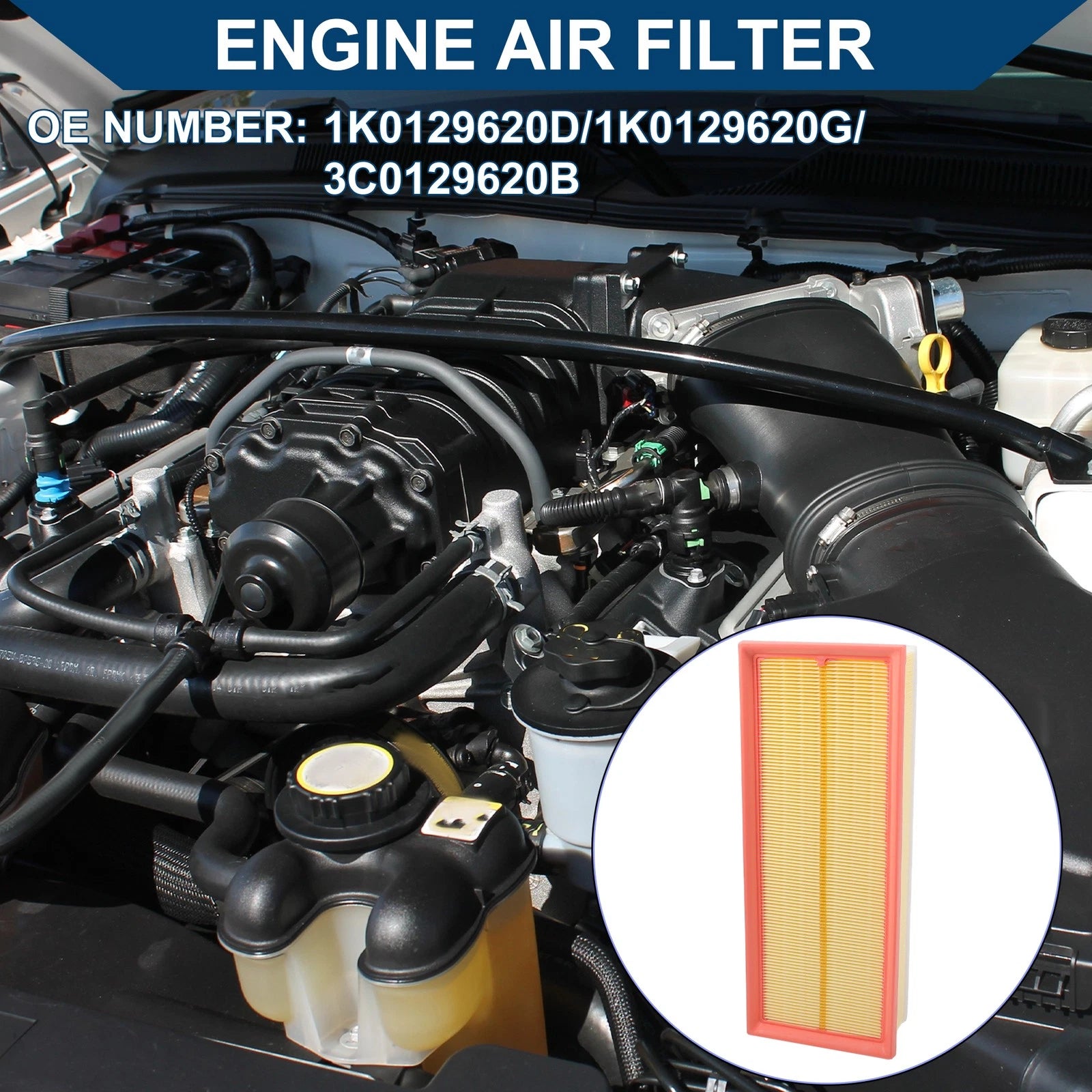 Car Engine Air Filter No. 1K0129620D/3C0129620B for Audi A3 2.0L (2009–2013)