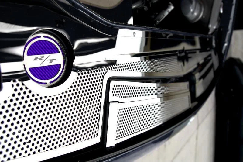 R/T Fluid Cap Covers Kit Purple Carbon Fiber for Dodge Challenger (2008–2019)