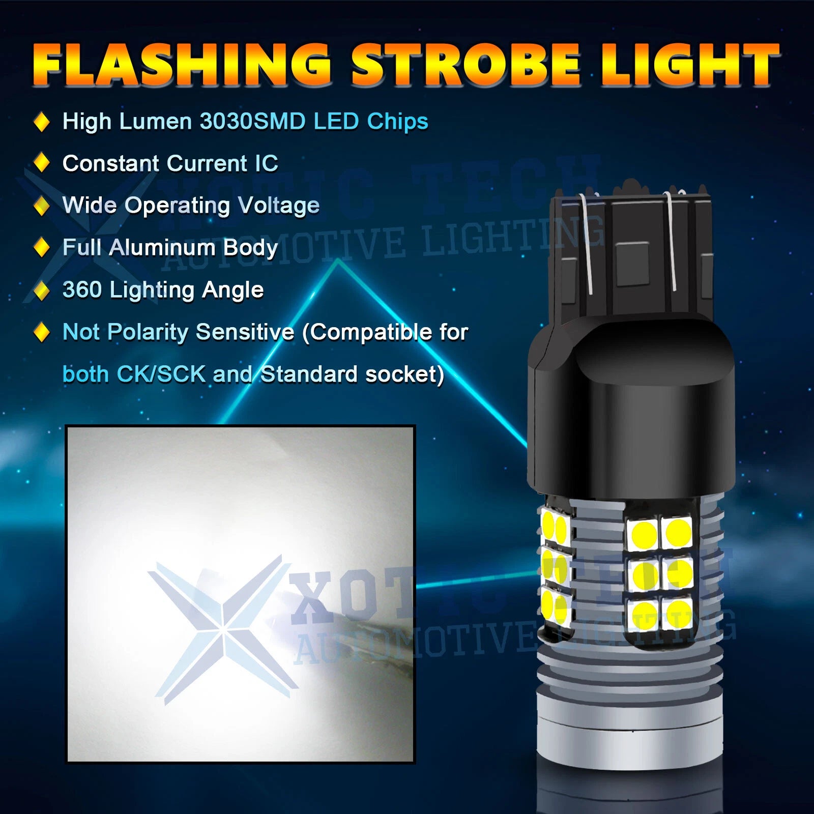 7440 LED Strobe Flash Backup Reserve Light Bulb for Ram 1500 2500 3500 (2013-2019)