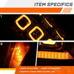 Sequential LED DRL Projector Headlights for Ford F250 F350 F450 (2011–2016)