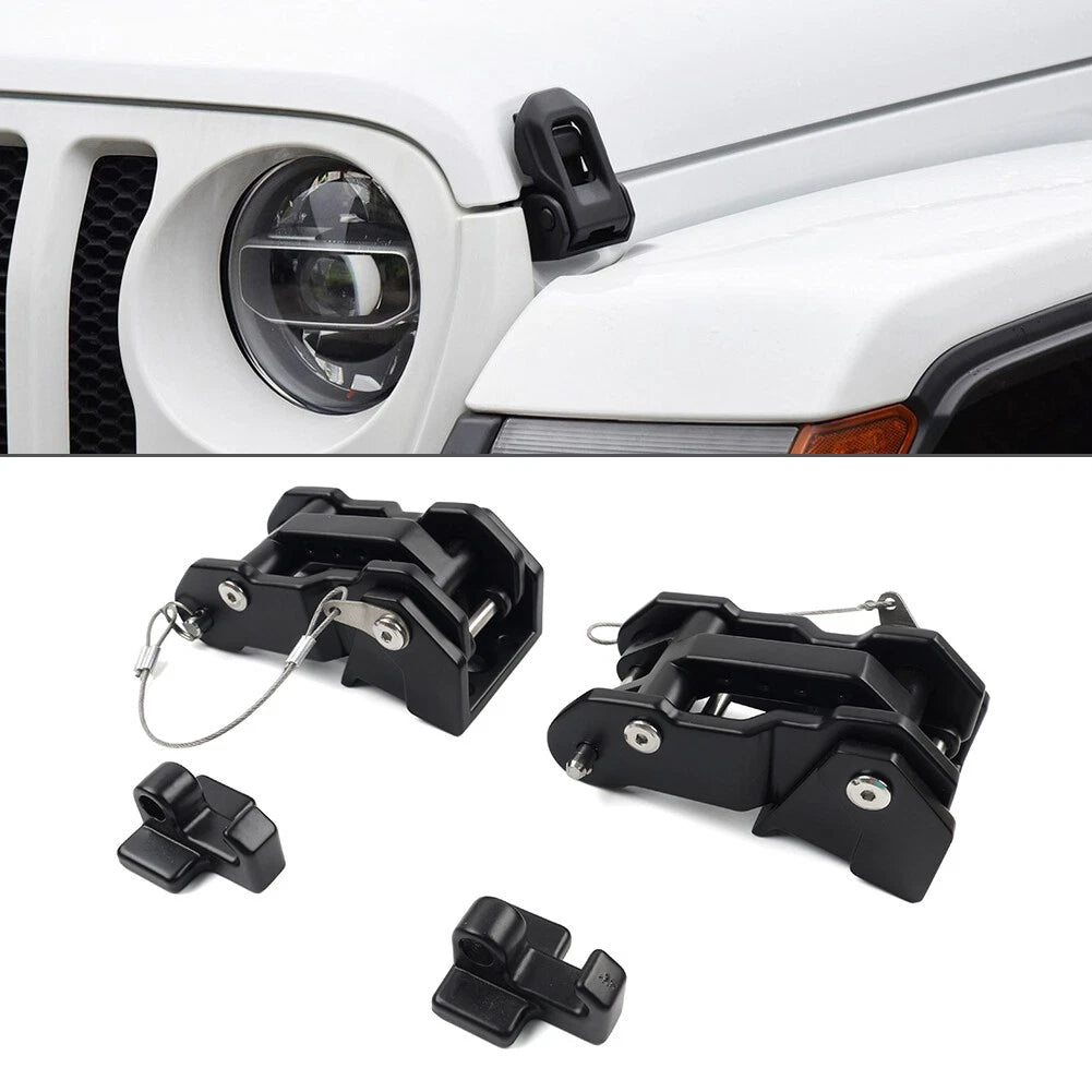 Engine Hood Lock Latch Catch Kit for Jeep Wrangler JK JKU JL (2007–2023)
