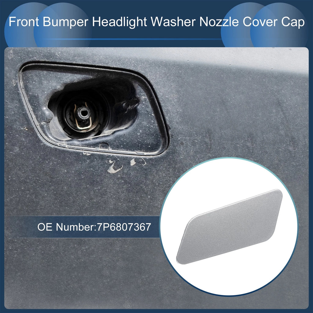 Front Left Washer Nozzle Cover Cap for Volkswagen Touareg (2011–2014) Silver Tone