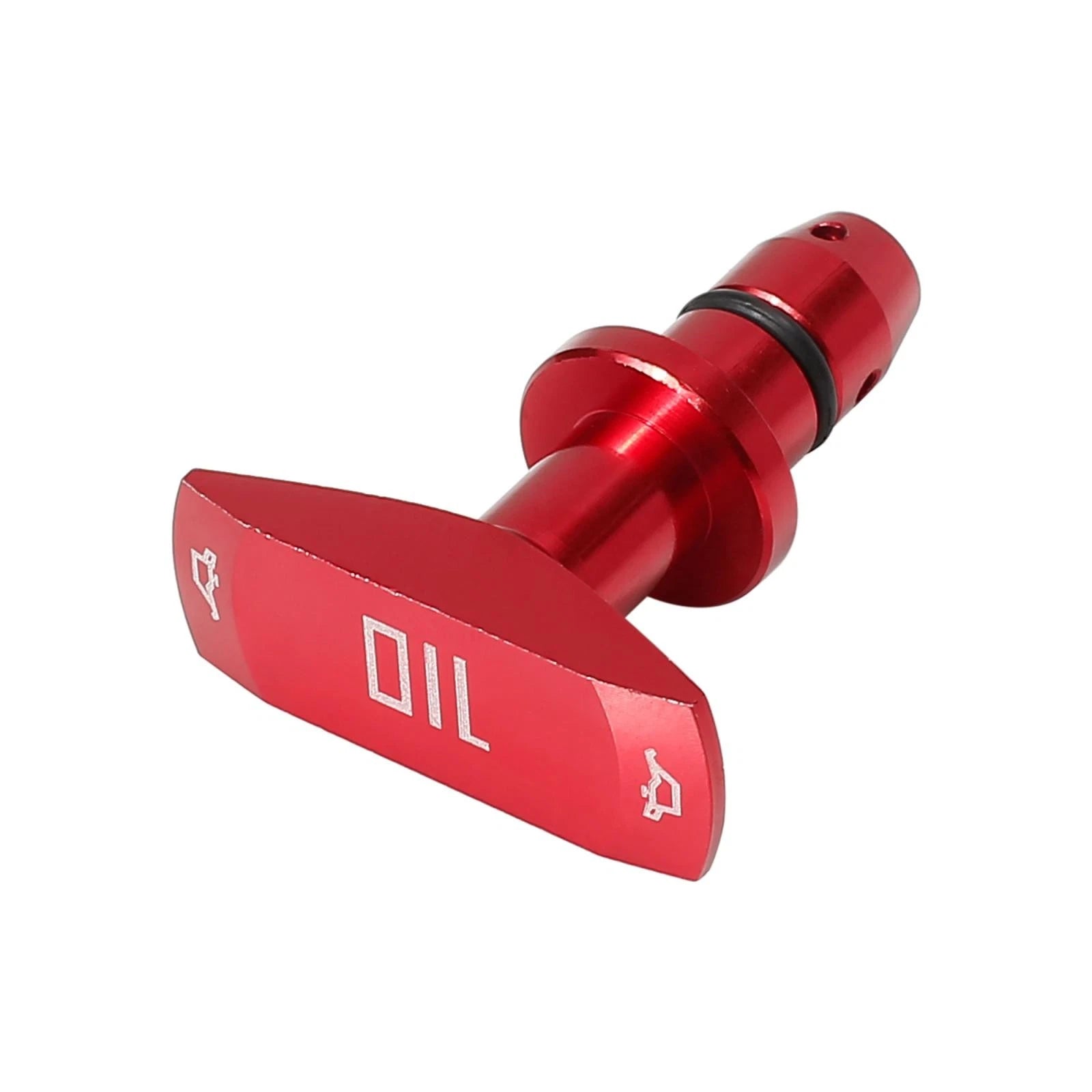 2 Pcs Oil Dipstick Pull Handle for Ford Mustang GT V8 GT500 (2015–2023) Red Aluminum