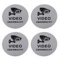 2X Brushed Aluminium Door Mounted Security Sign for Home