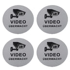 2X Brushed Aluminium Door Mounted Security Sign for Home
