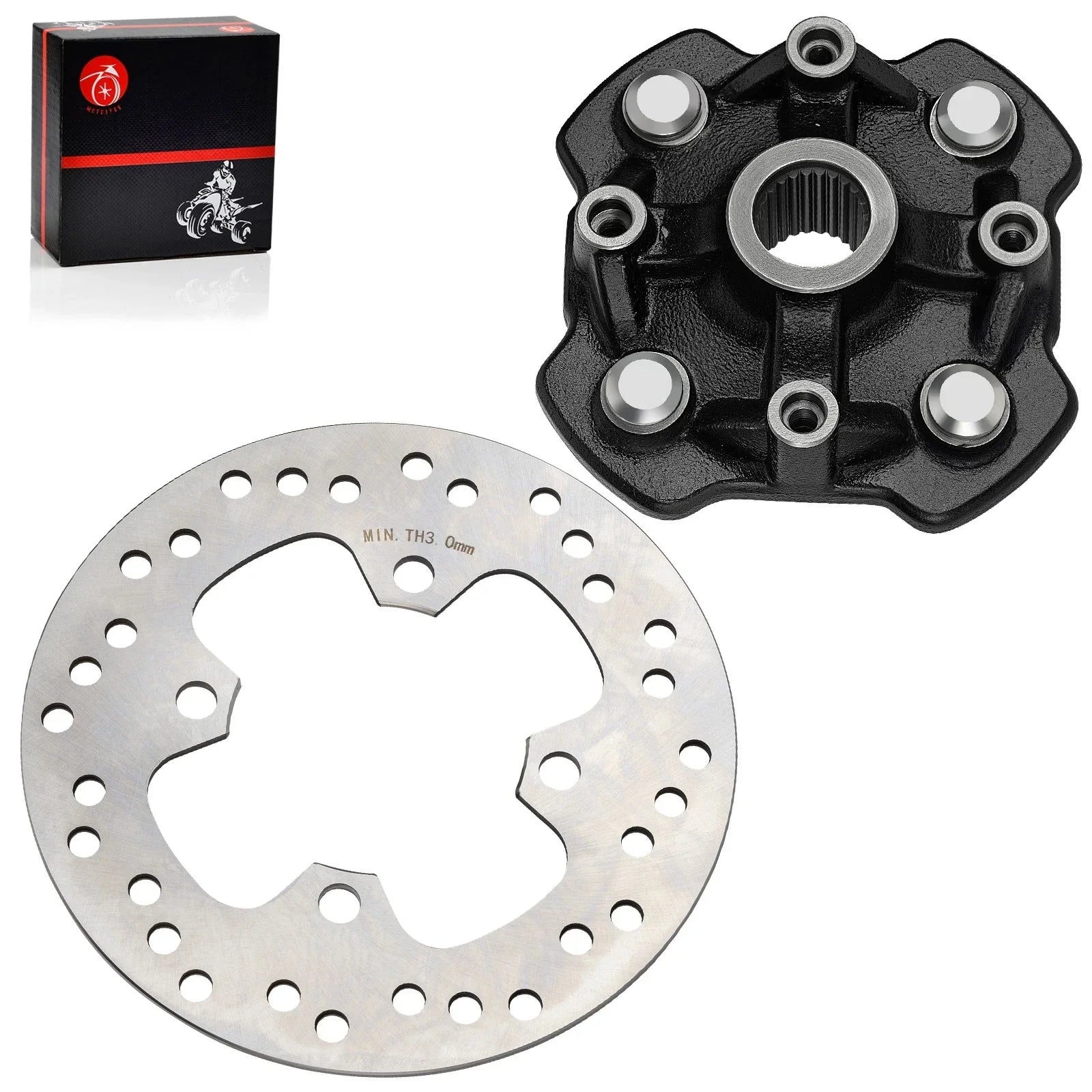 2 x Wheel Hub & Brake Disc for Honda Rancher TRX420FM 4X4 (2014–2024)