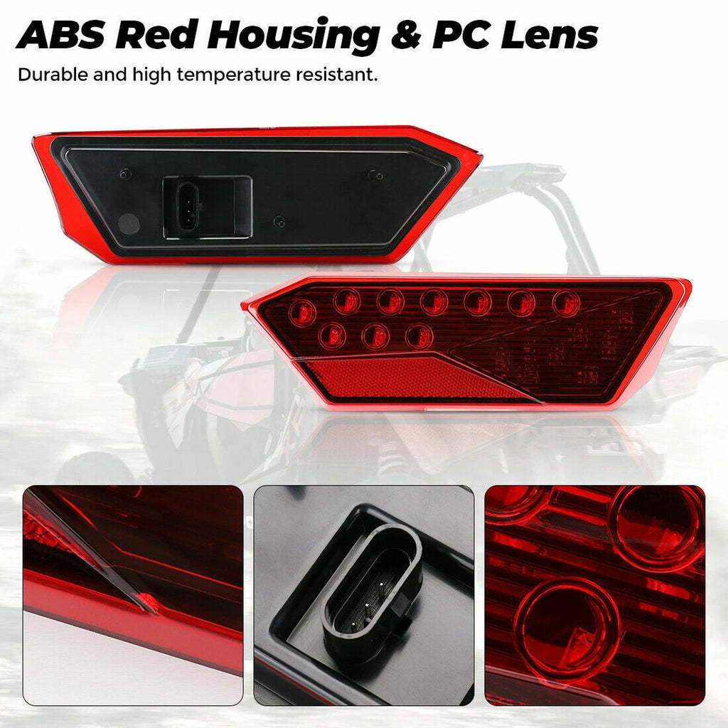 Set of 2 Red LED Tail Lamps for Polaris RZR 1000 XP Turbo (2014–2019)