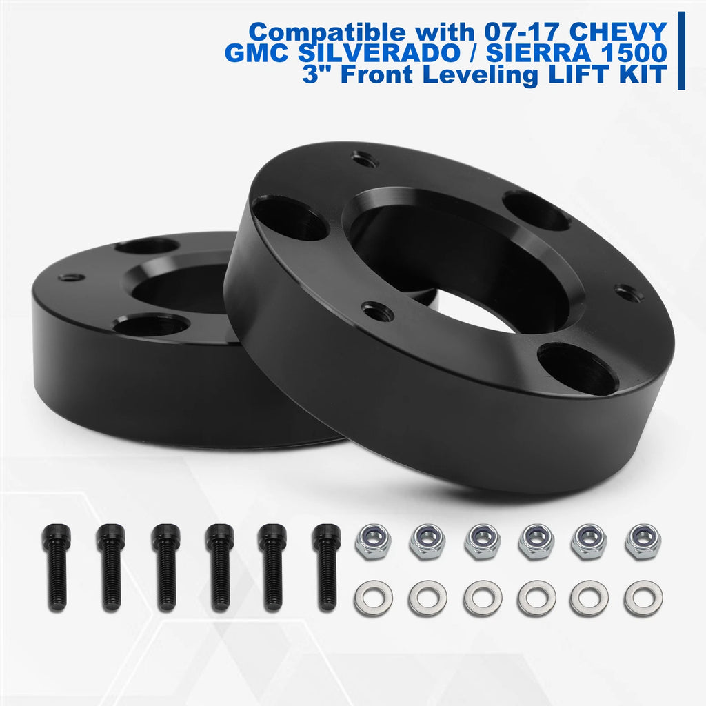 3" Strut Top Mount Lift Kit Spacers for Silverado Sierra 1500 (2007–2022)