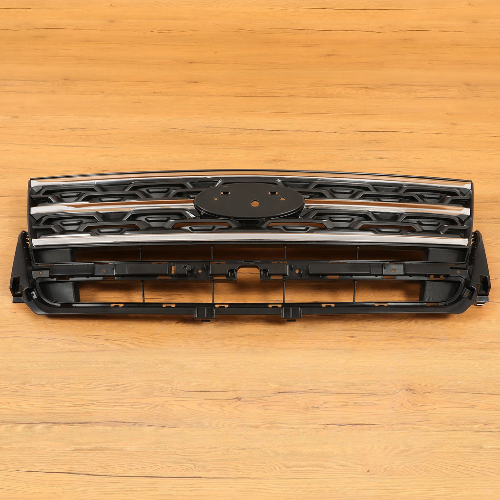 Front Bumper Upper Grille w/Chrome Mesh for Ford Explorer (2018–2019)