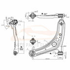 Set of 8 Front Lower Control Arms Tie Rods Sway Bars for Toyota Echo (2000-2005)