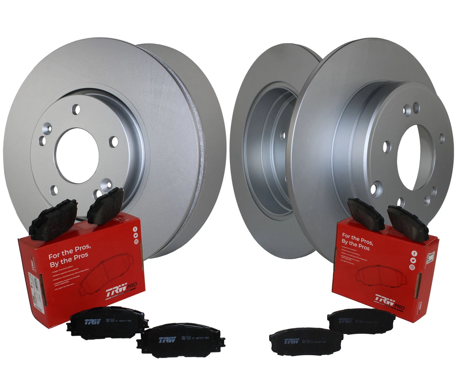 Front Rear Brake Kit Disc Rotors TRW Pro Ceramic Pads for Kia Optima (2011–2015)