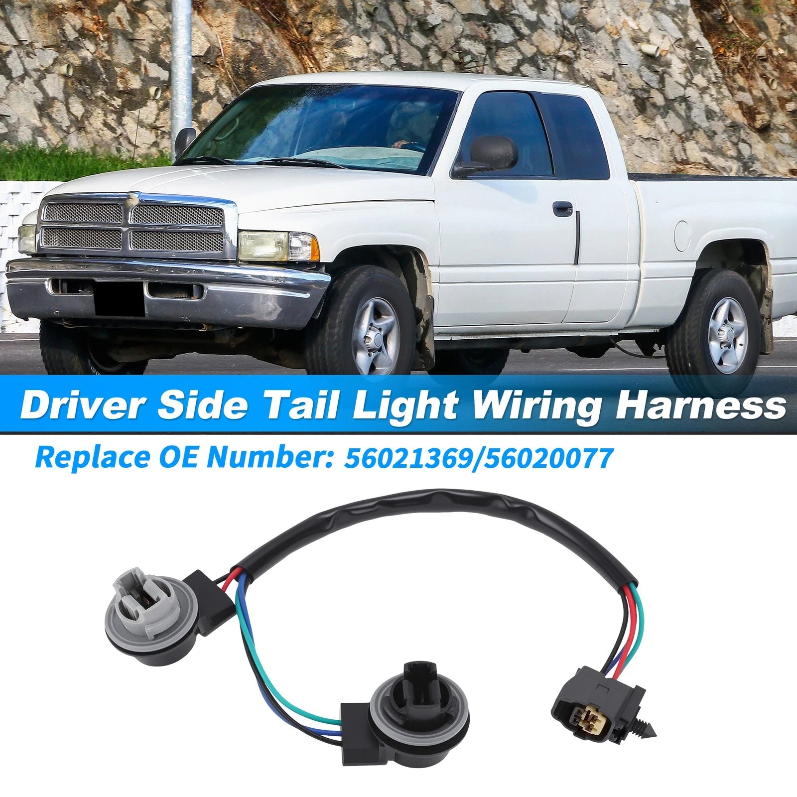 Driver Side Tail Light Wiring Harness for Dodge Ram 1500 2500 3500 (56021369)