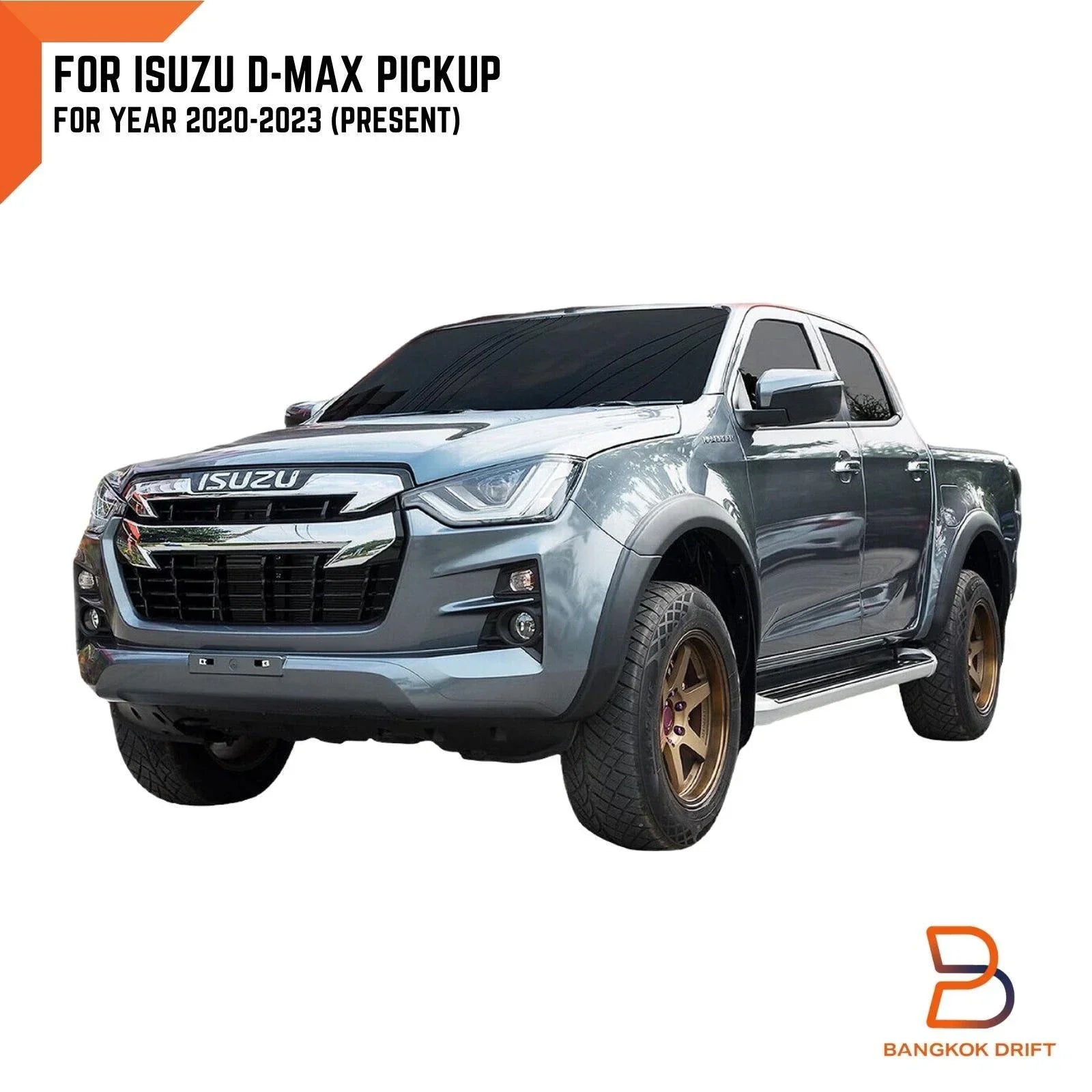 3" White Slim Fender Flares for Isuzu D-Max Ute (2020-2023)