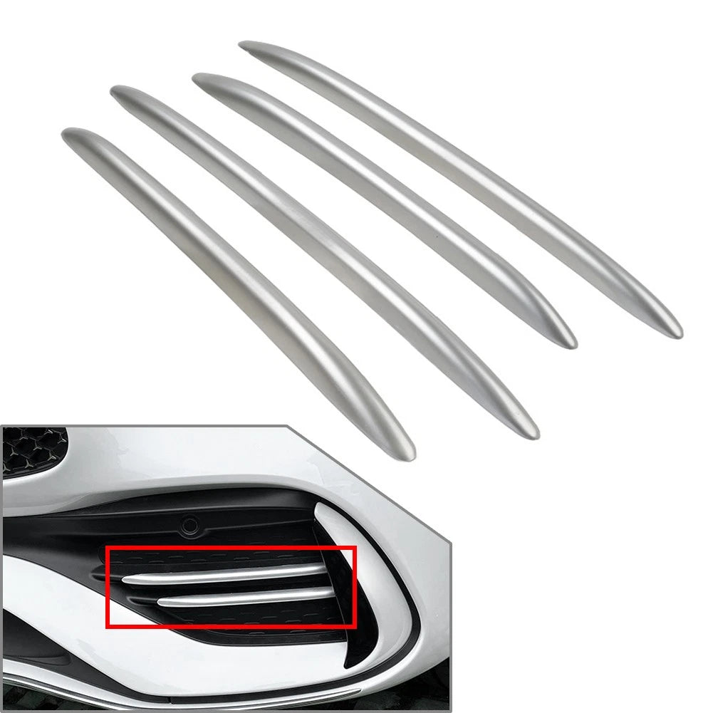 Front Bumper Splitter Fins Canards Silver for Benz C-Class (2022–2023)
