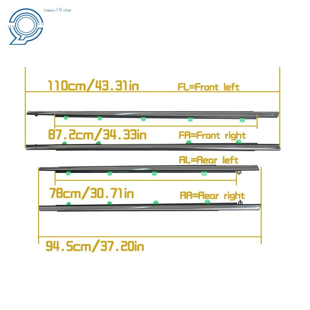 Set of 4 Window Weatherstrip Molding Trim Outer Seals for CR-V (2012–2016)