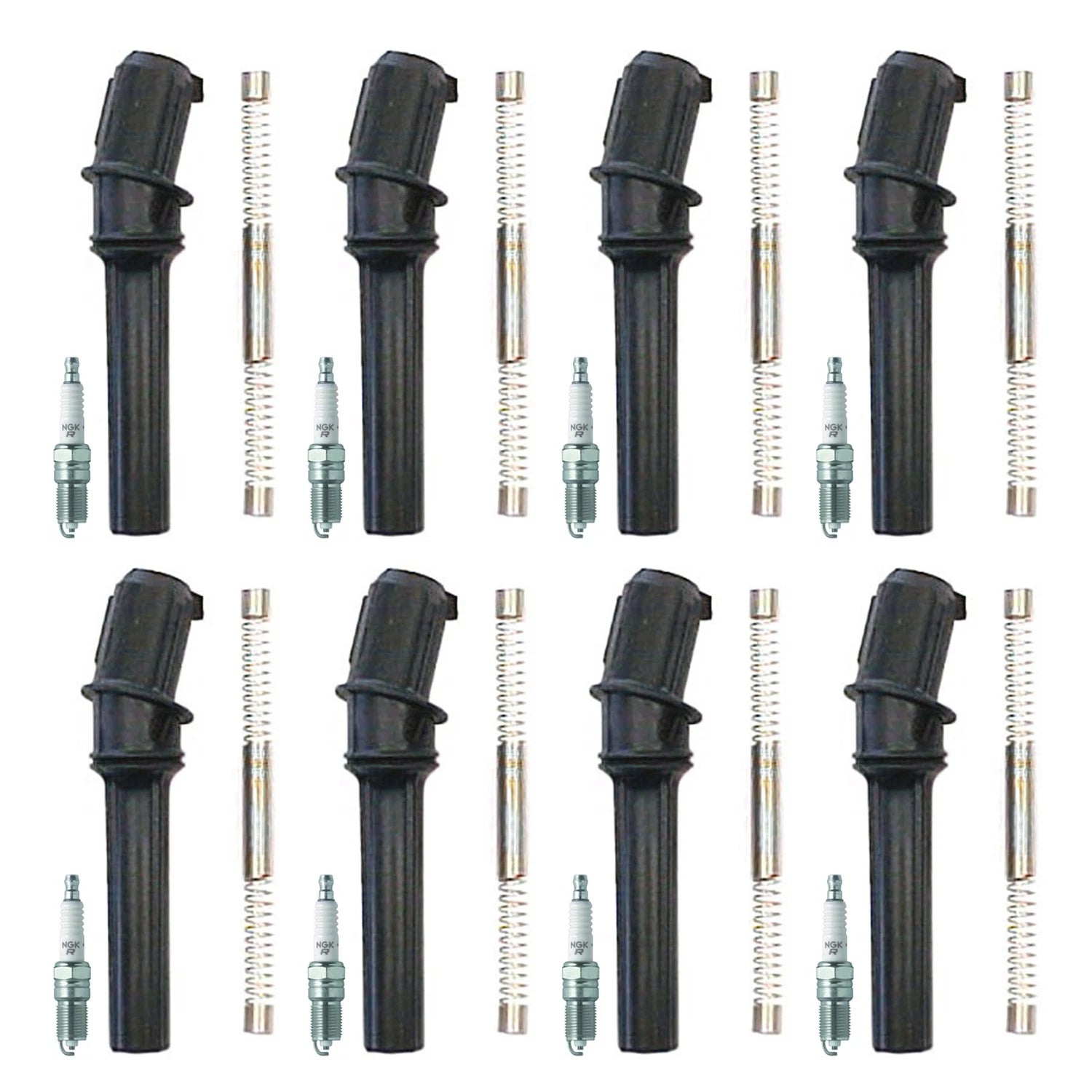 Set of 8 NGK V-Power Spark Plugs & Denso Coil Boots for Crown Victoria F-150 V8 (1992–2011)