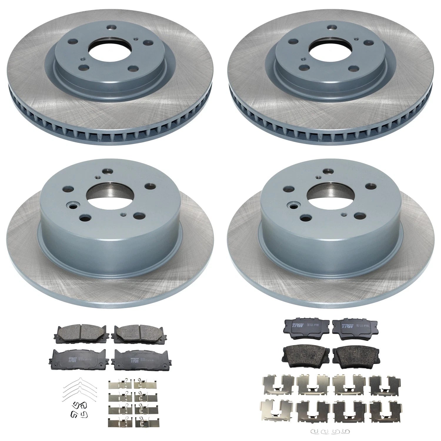 Set of 4 Disc Brake Rotors & TRW Ceramic Pads for Avalon Camry ES300h (2013–2023)