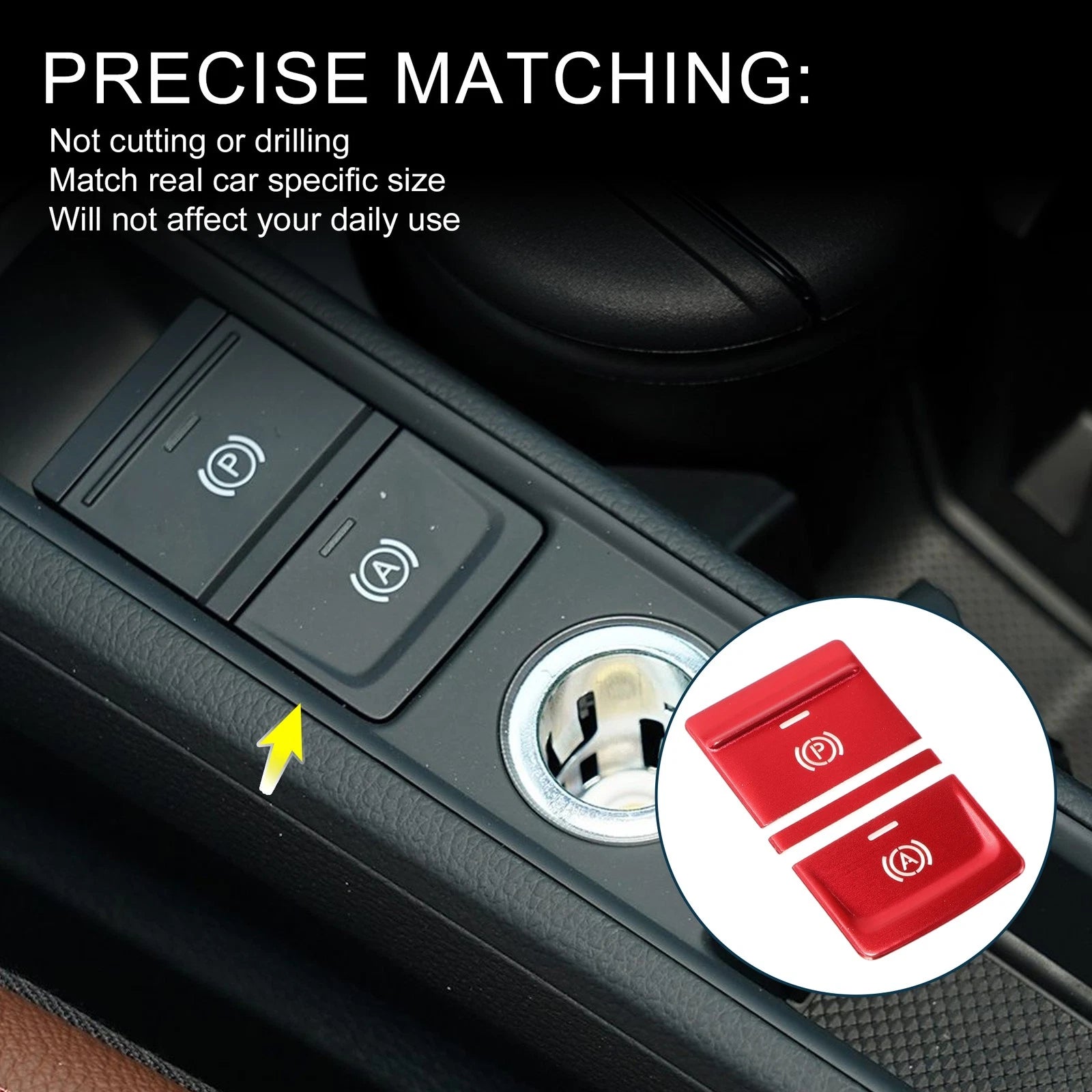 Electronic Parking Brake Switch Button Sticker for Audi Q3 (2019–2020) Red