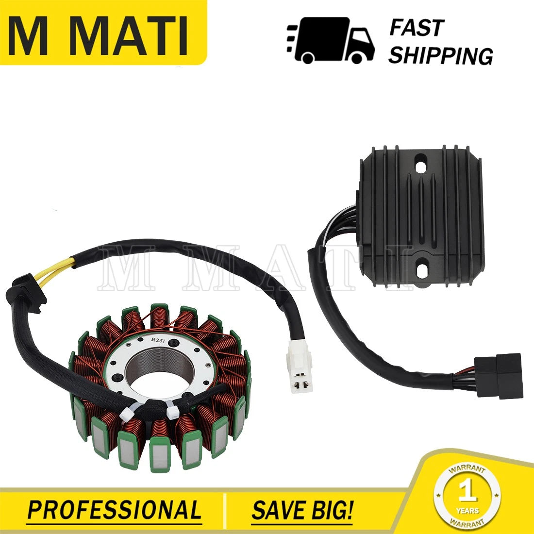 Magneto Coil Stator + Voltage Rectifier for Suzuki GSXR 600/750 (2000–2003)