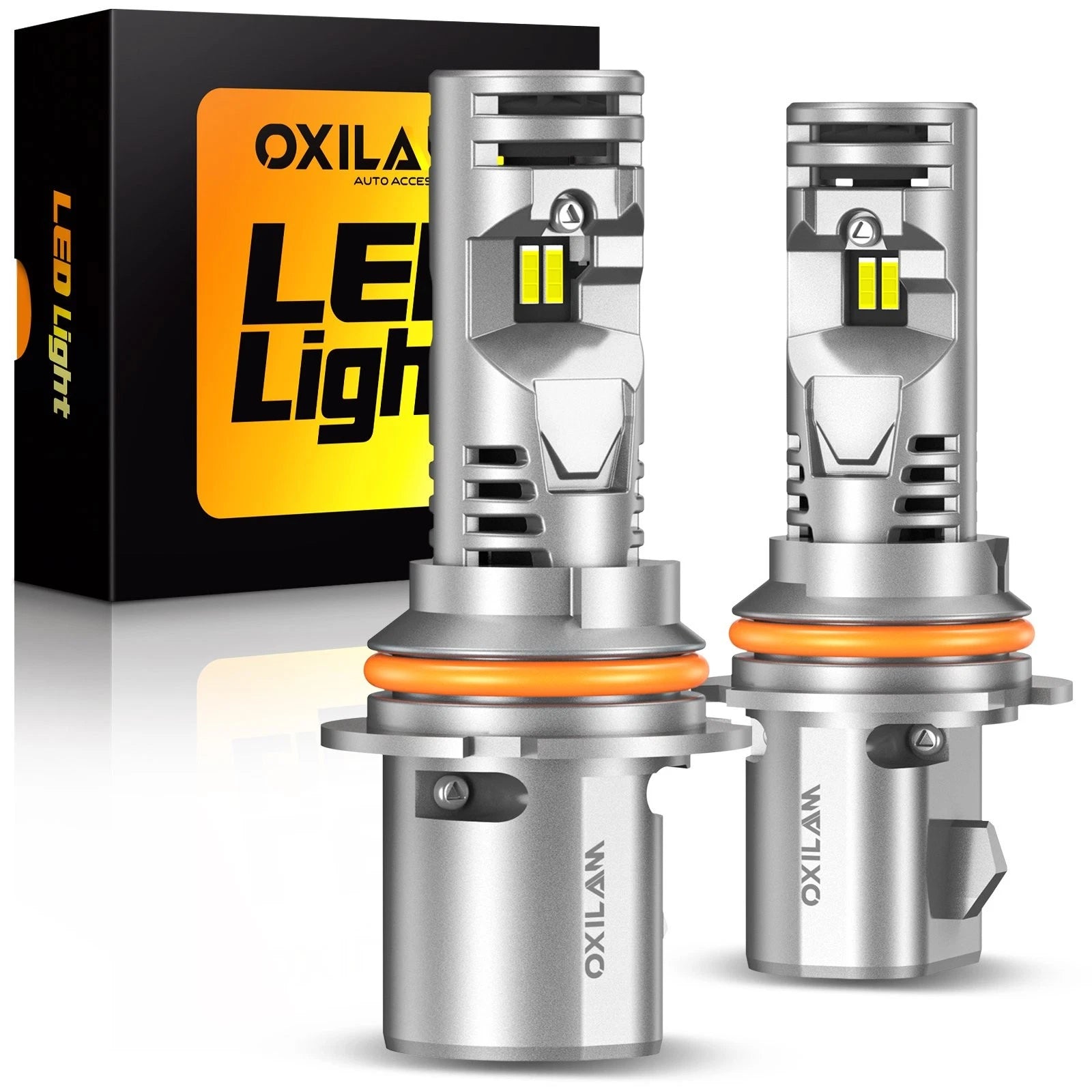 2X 9007 HB5 LED Headlight Bulbs for OXILAM (Hi/Lo Beam, 6500K White)