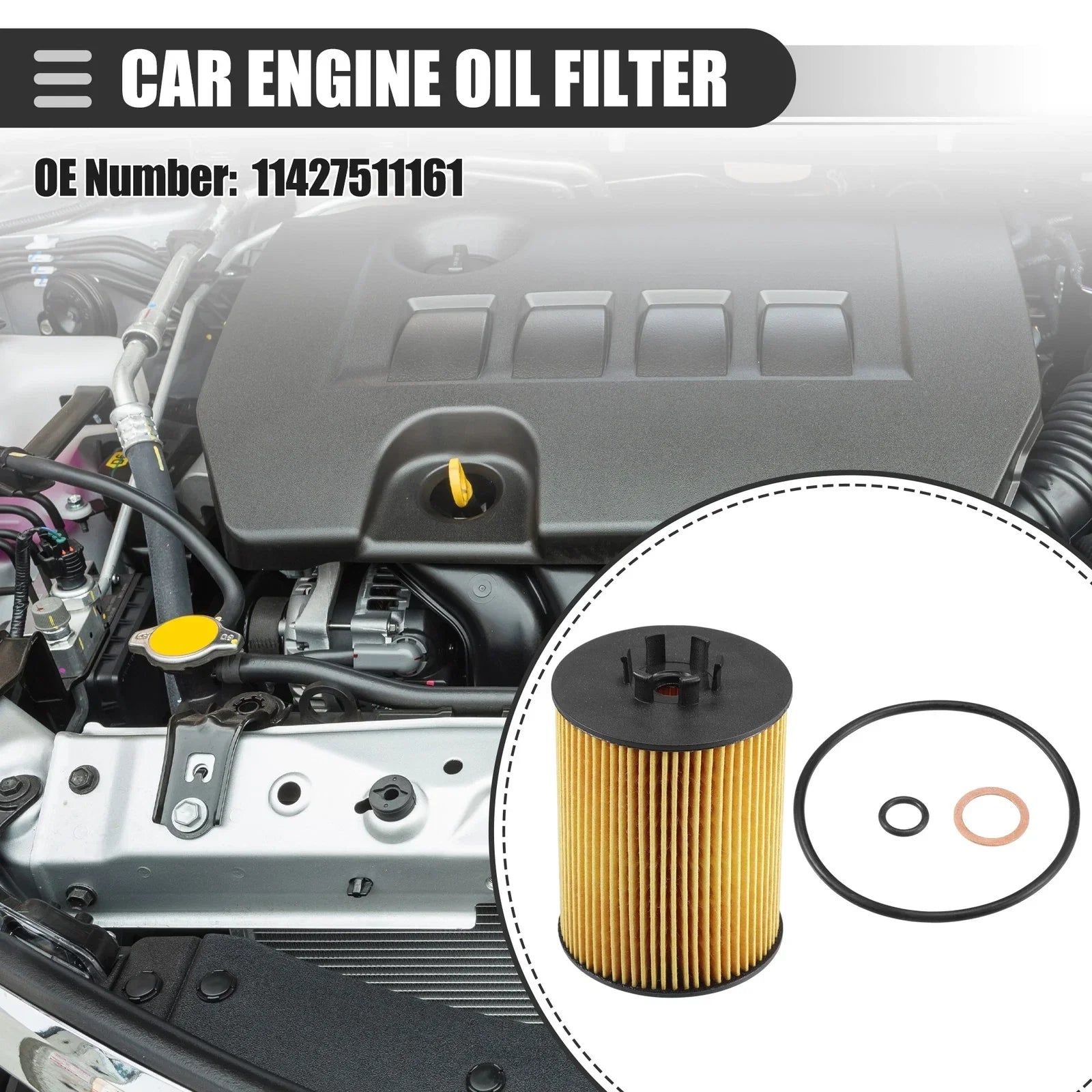 Set Engine Oil Filters for BMW 545i 645Ci 745i with Gasket