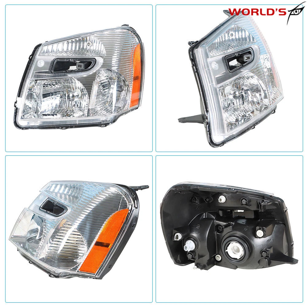 Headlight Assembly for Chevy Equinox (2005–2009) Chrome Housing Clear