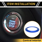 Engine Start Stop Button Switch Knob Cover Ring for Ford F-150 (2016–2021) Blue