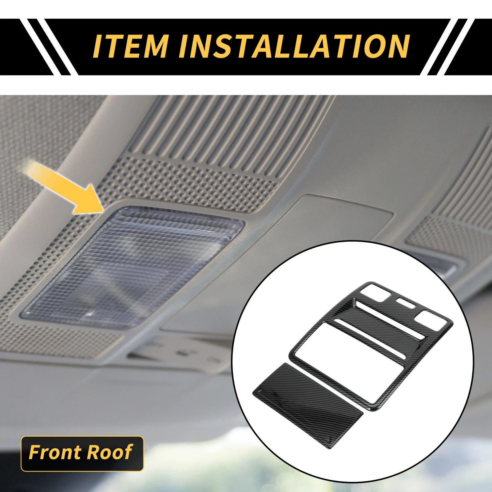 Set of 2 Carbon Fiber Pattern Front Roof Reading Light Covers for Ford Maverick (2022–2024)