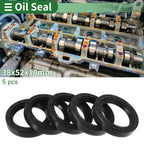 Set of 5 Oil Seal Rotary Shaft Seal NBR Rubber 38x52x10mm