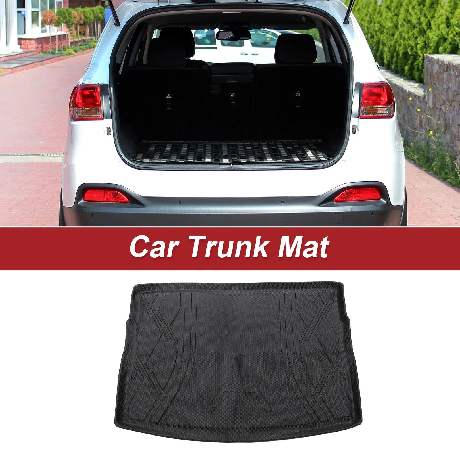 Cargo Liner Rear Trunk Mat for Volkswagen Golf (2015–2021) TPE Diamond Pattern