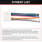 16 Pin Radio Stereo Wire Harness Connector for Honda Accord Civic (1986–1995)
