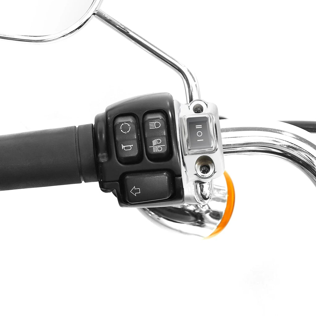 Handlebar Fog Headlight Horn Switch Button for Harley Touring Softail Chrome