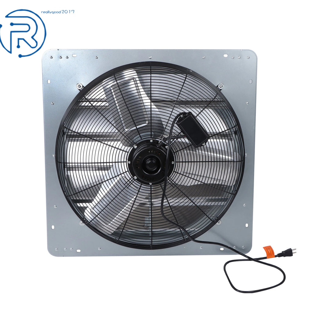 24" Wall Mounted Exhaust Fan with Automatic Shutter for Attic