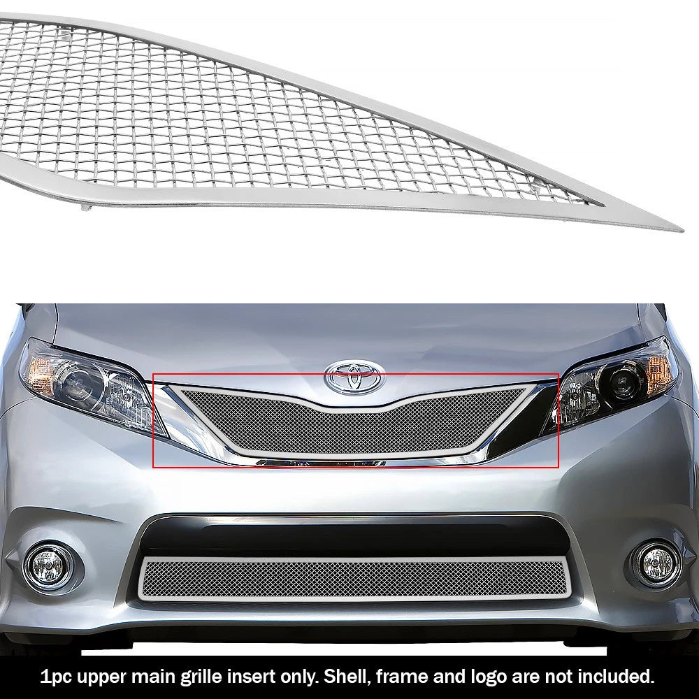 Upper Chrome Mesh Grille Insert for Toyota Sienna SE (2011-2017)