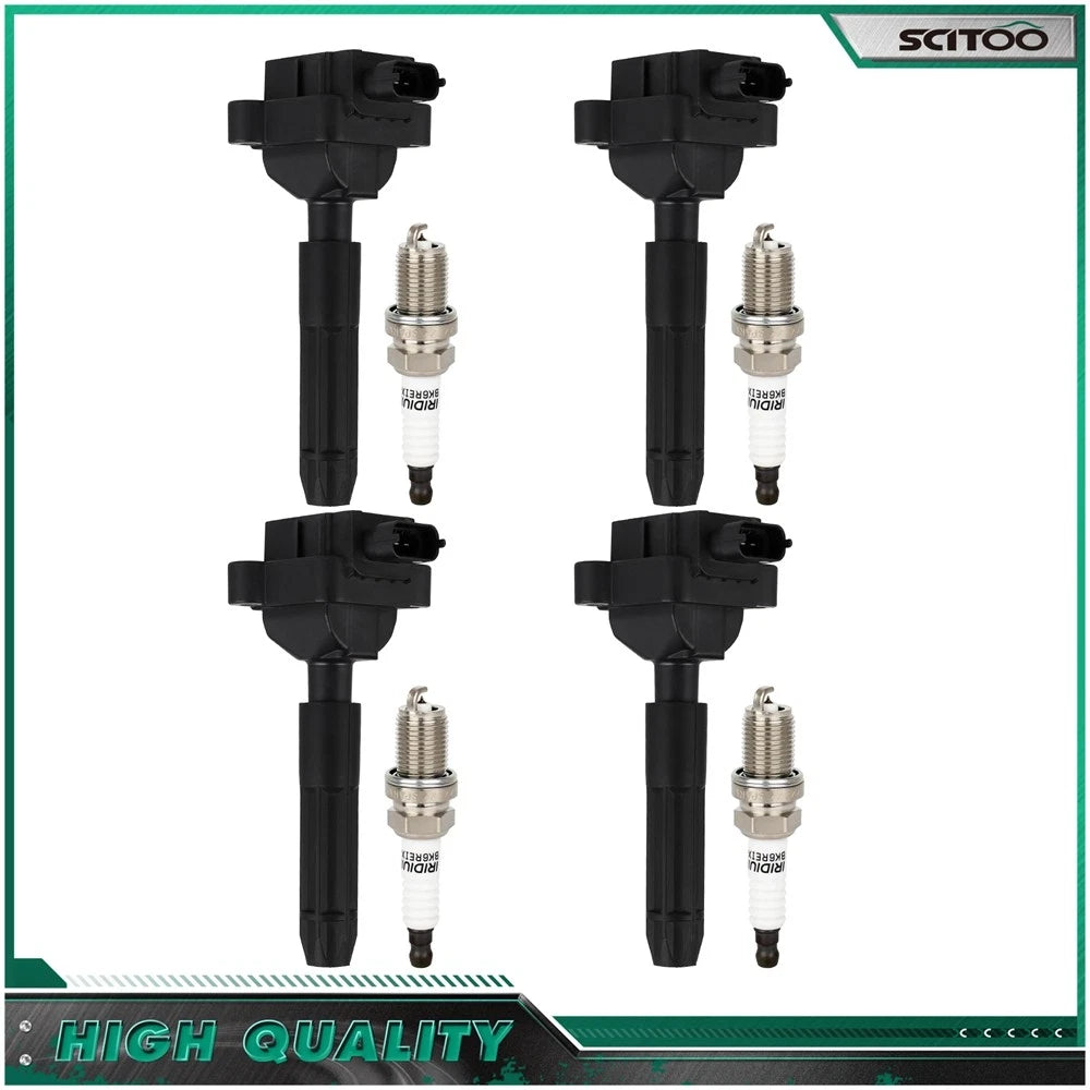 Set of 4 Ignition Coils & Spark Plugs for Mercedes-Benz SLK230 (2001–2004)