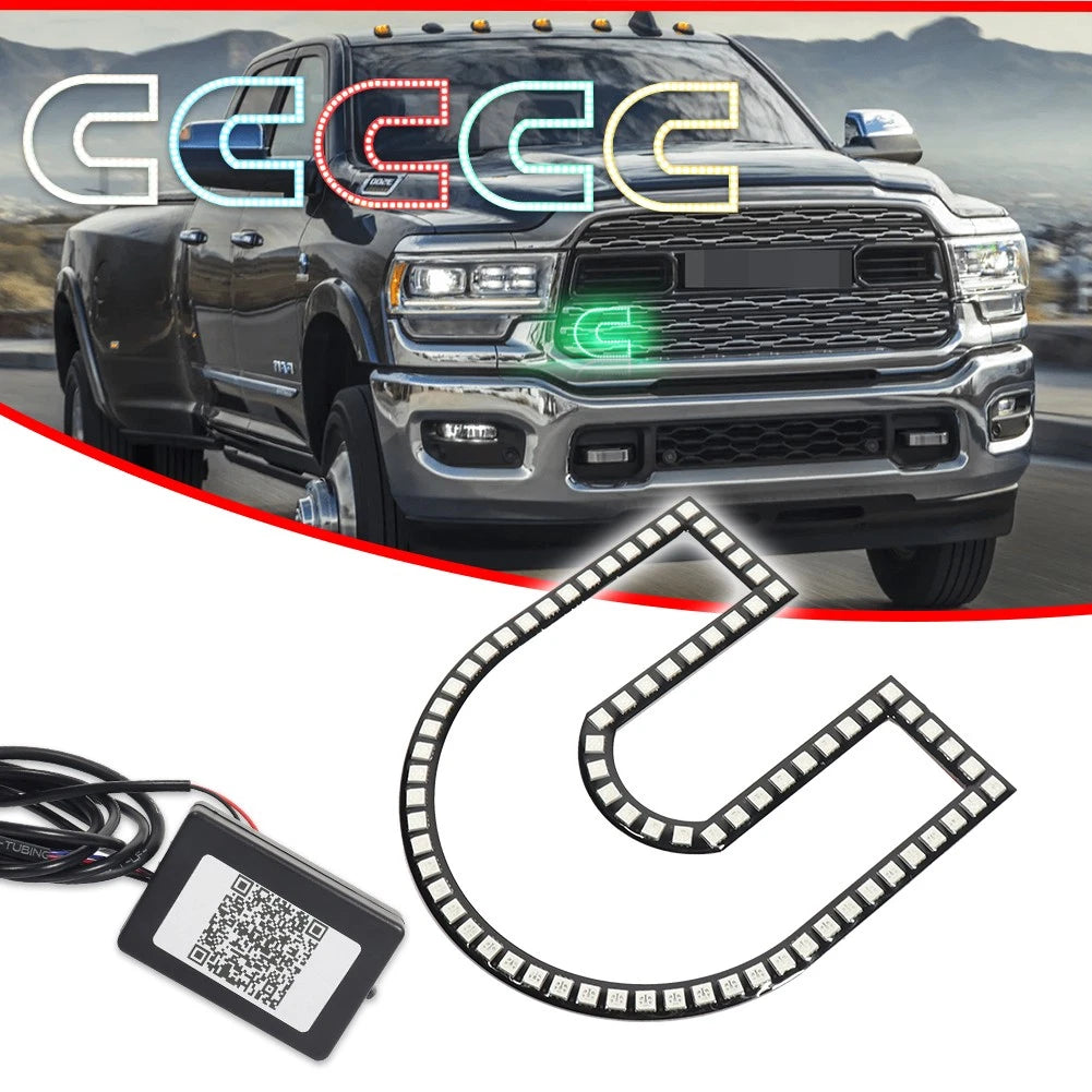 RGB LED Front Grill Emblem Light for Dodge Ram 1500 2500 3500 (2019–2023)