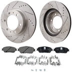 Disc Brake & Pad Kit for Tacoma (2005–2015) Front Cross-Drilled Ceramic