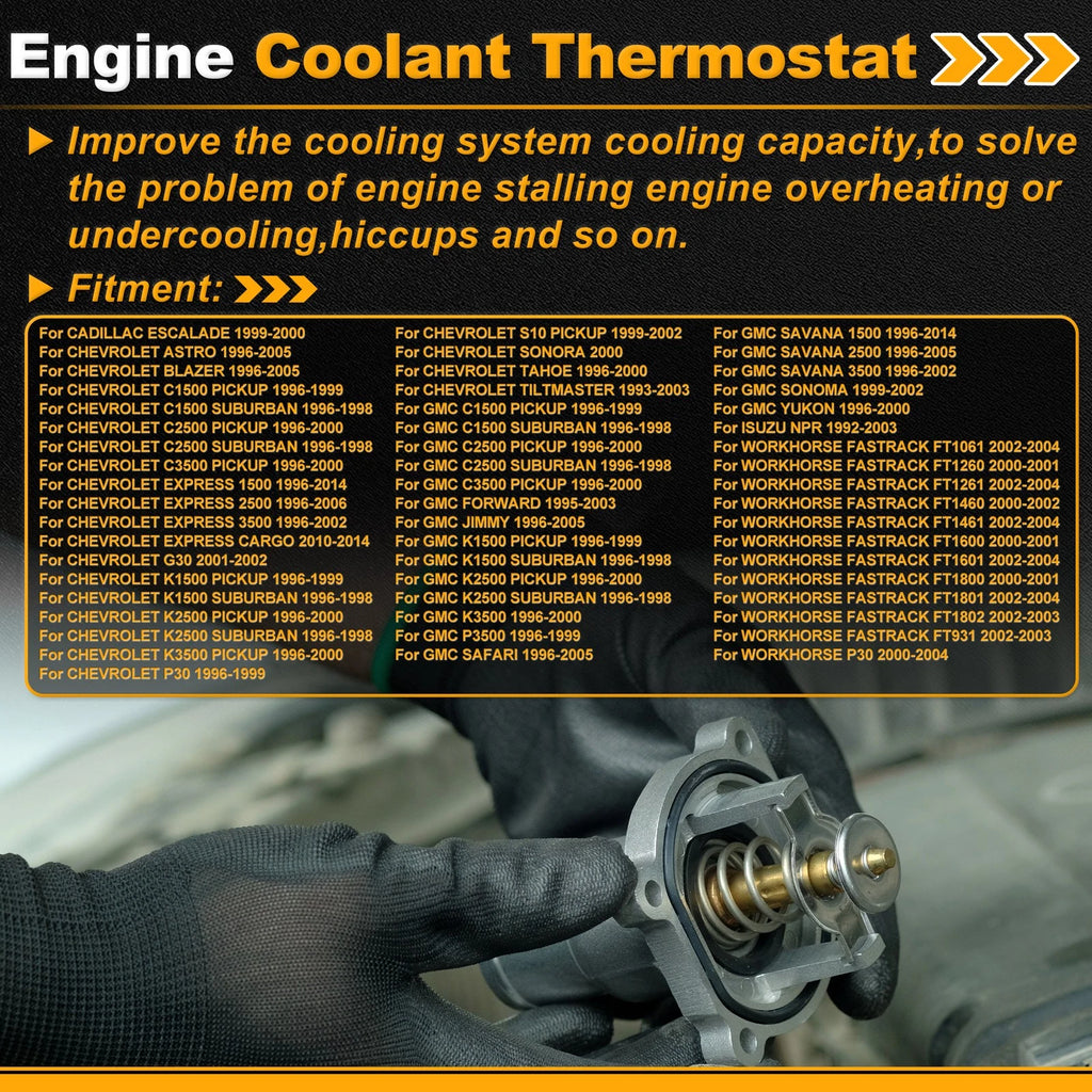Engine Coolant Thermostat 12597583 for Cadillac Escalade (1999–2000) with Seal