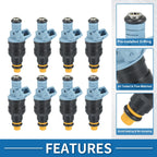 Set of 8 Fuel Injectors No.0280150947/F1TZ-9F593-D for Ford F-250 (1991–1995)
