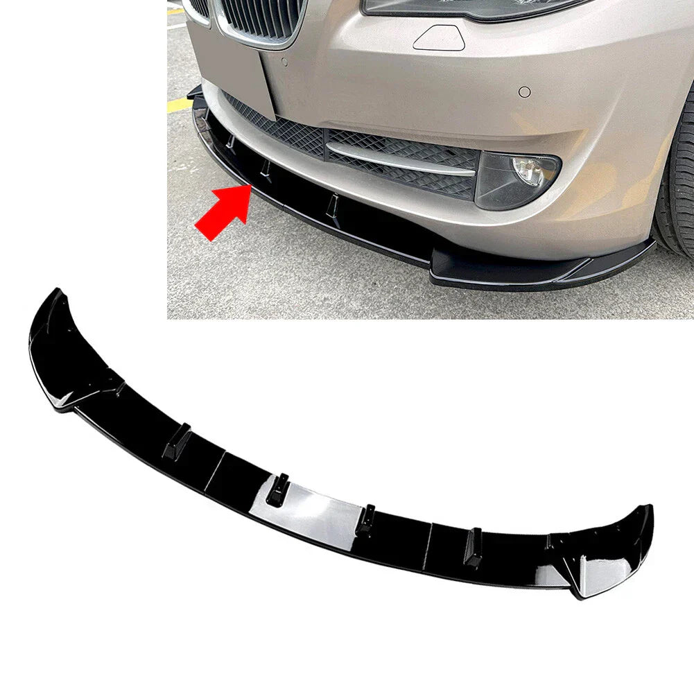 Front Bumper Spoiler Lip for BMW 5 Series F10 (2011-2014) Black