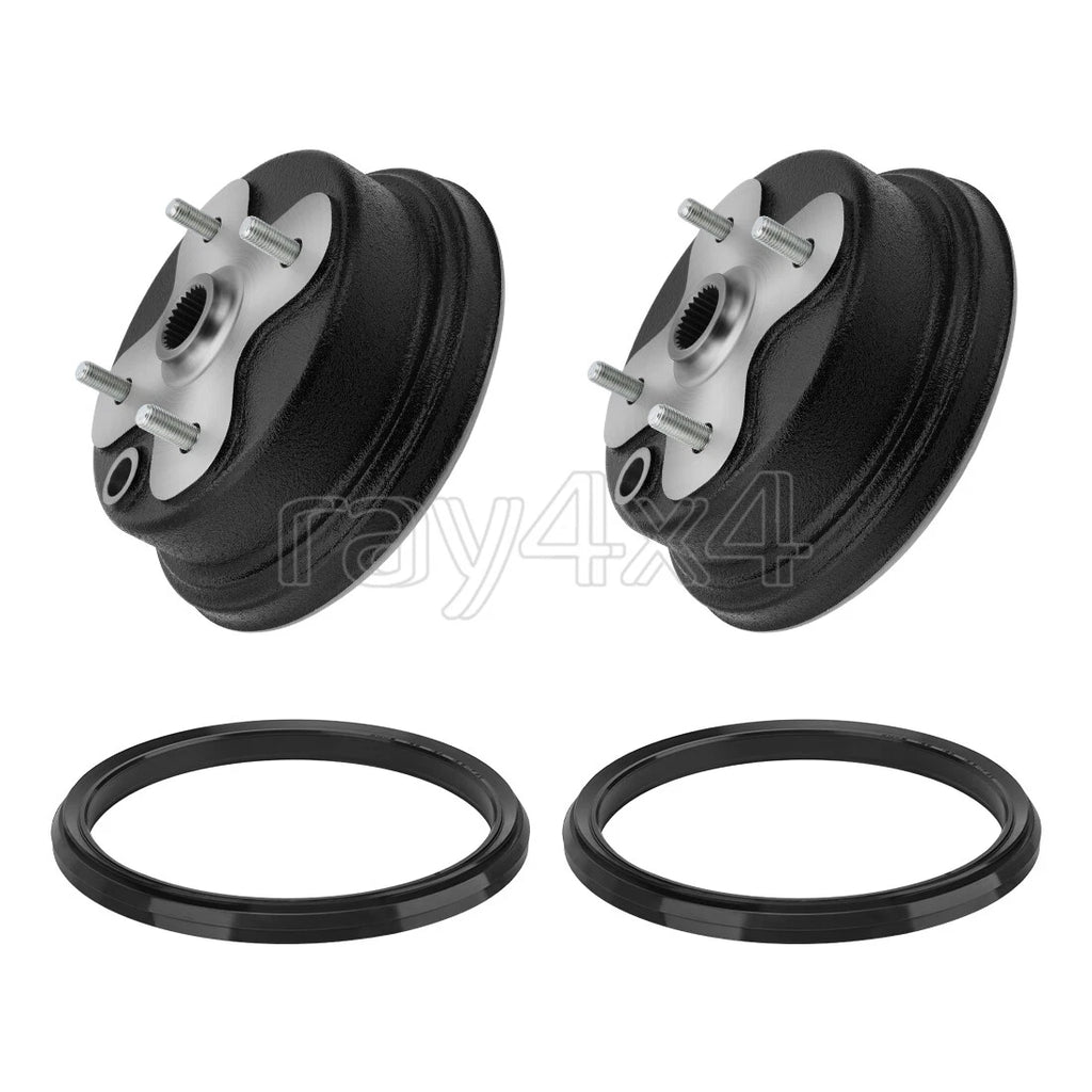 2X Front Wheel Brake Drum w/Dust Seals for Yamaha Big Bear 350 (1996–1998)