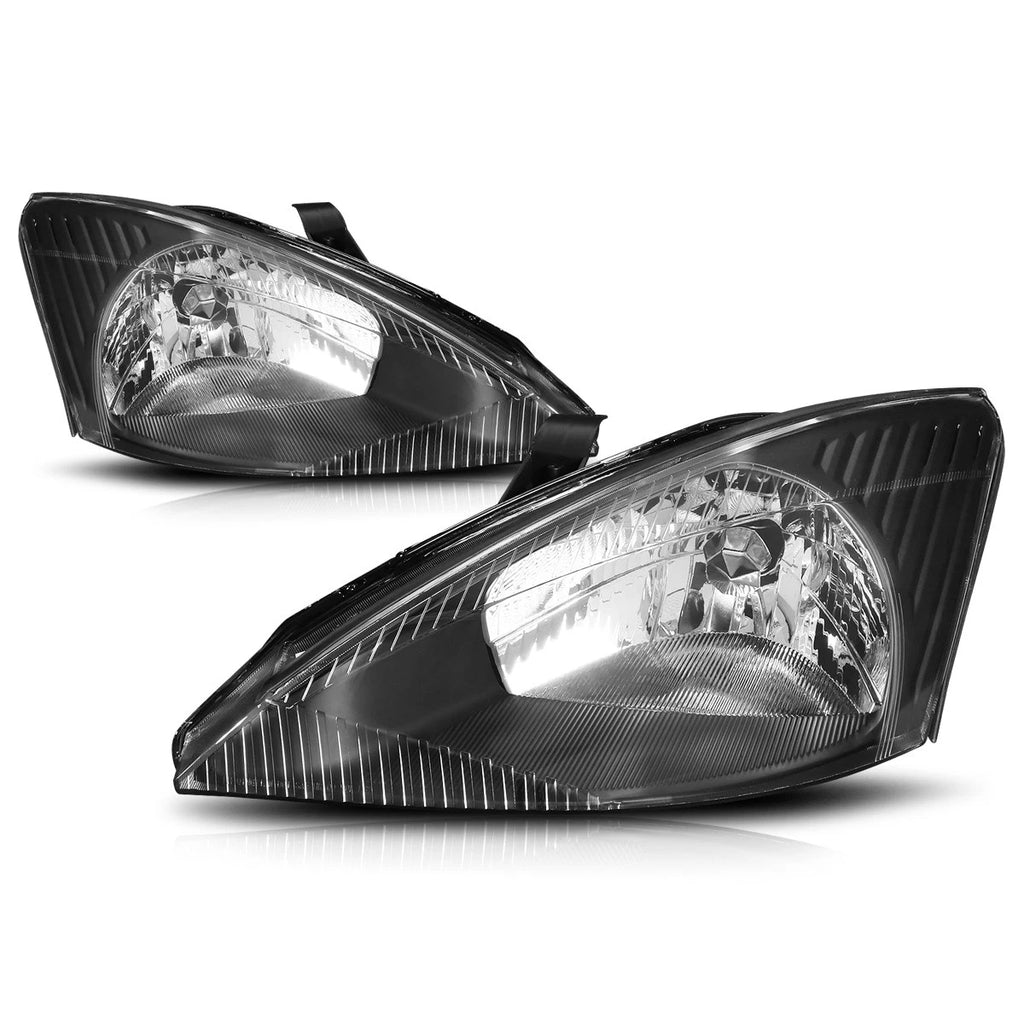 Headlights for Ford Focus (2003–2004) OE Factory Style Black Housing Clear Corner