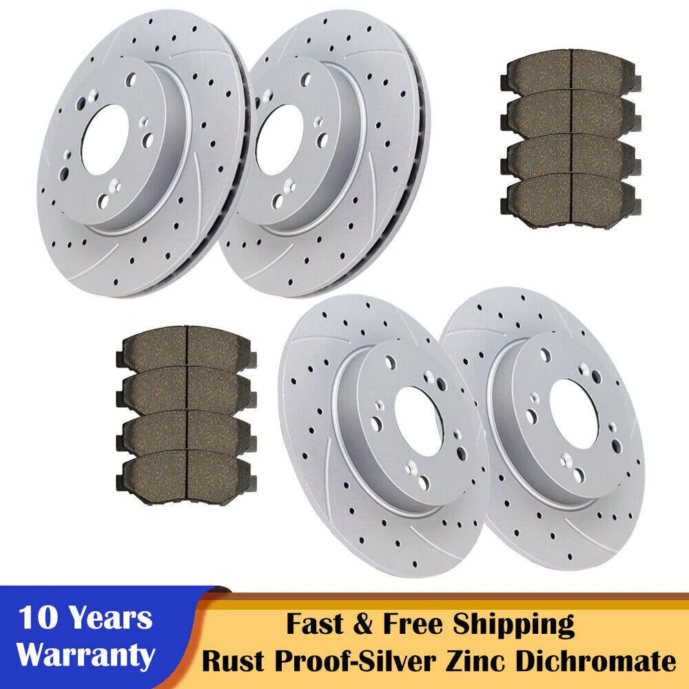 Drilled Slotted Rotors with Ceramic Pads for Honda Civic (2006–2011)