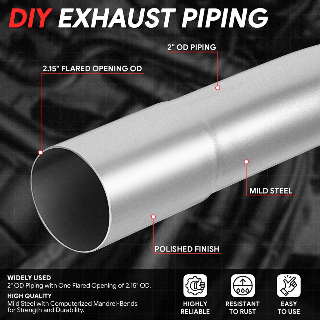 180 Degrees U-Bend Exhaust Pipe 2" OD for Universal Applications