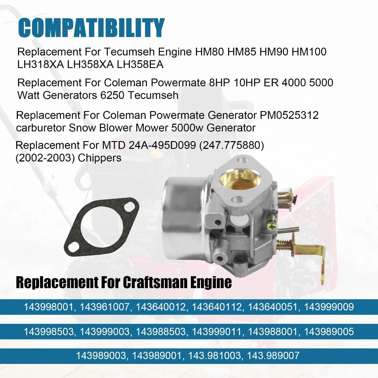 Carburetor for Coleman Powermate Generators (2000-2023)