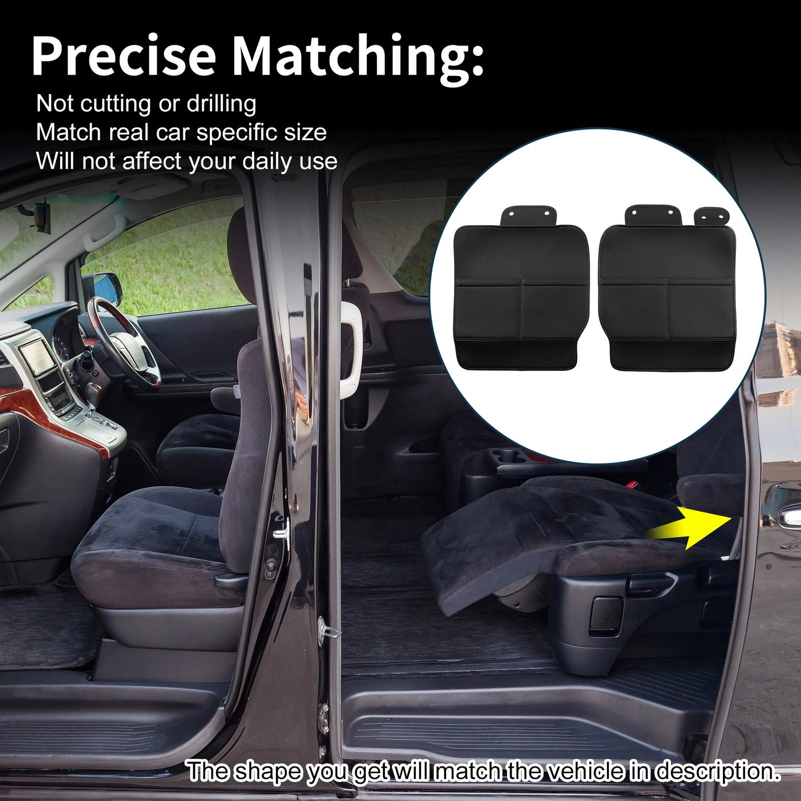 Set of 2 Car Door Anti Kick Pad Stickers for Toyota Vellfire Alphard (40 Series)