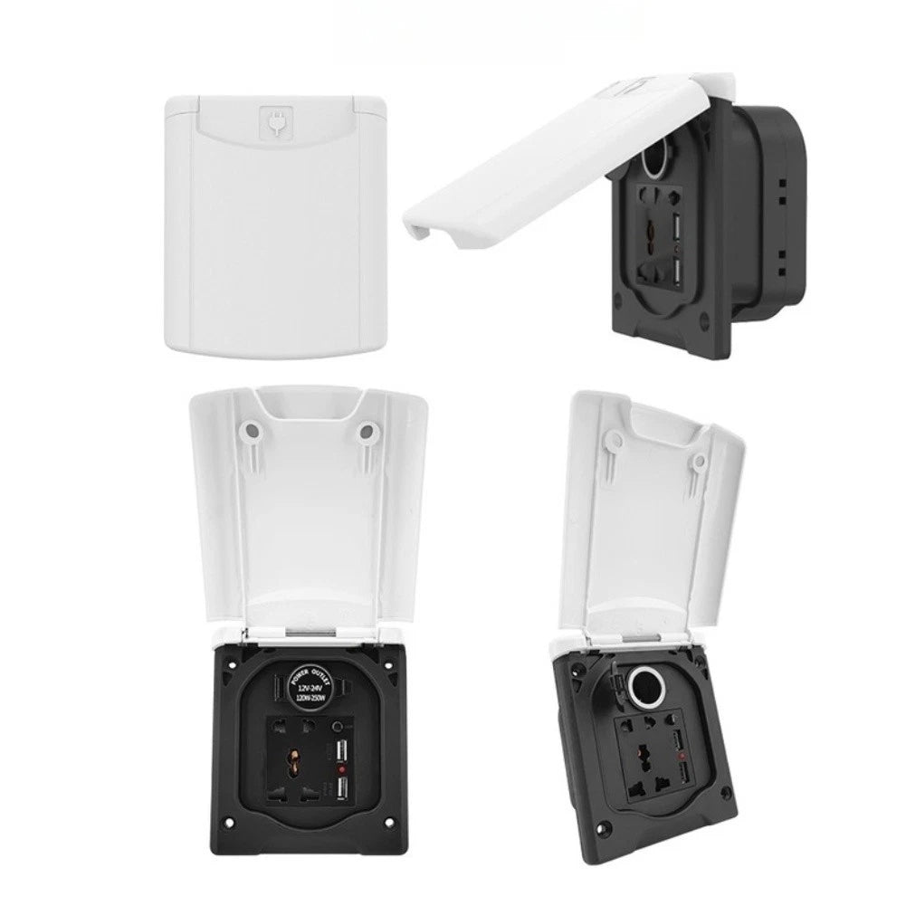 IP44 Rated Power Outlet Box for Trailers Campers Boats