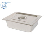 Set of 8 Stainless Steel Hotel Pans 1/2 Size 4" Deep with Lids