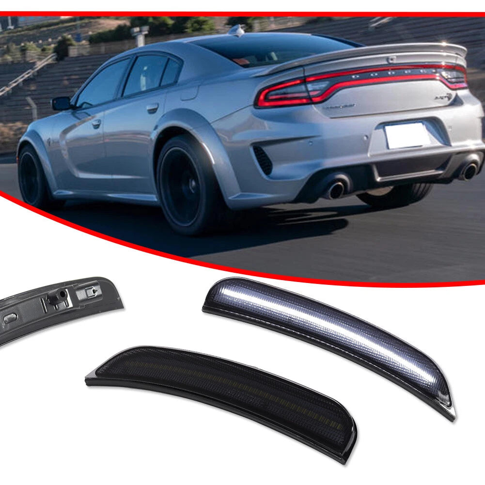 2X Smoke Lens LED Rear Side Marker Lights for Dodge Charger (2015–2022)