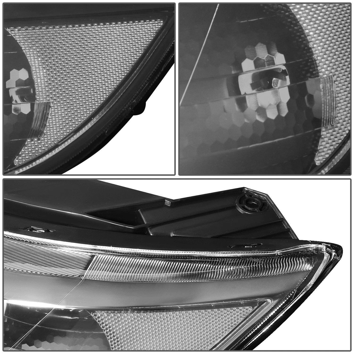 Pair of Projector Headlights for Kia Sorento (2011–2013) Black/Clear